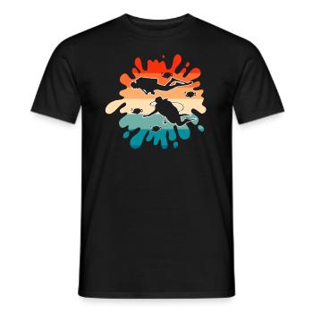 Splash - C’est l’heure de plonger - T-shirt plongée sous-marine - T-shirt homme - noir - Devant - AI Model Male 178 light (178cm)