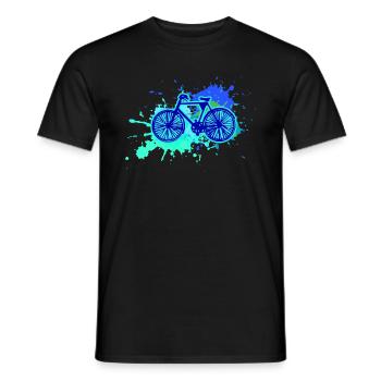 Vélo, peinture, illustration, aquarelle, coloré - T-shirt homme - noir - Devant - AI Model Male 178 light (178cm)