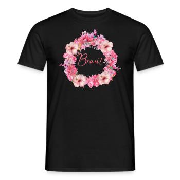 braut,blumen,blumenkranz,floral,magnolien - Männer T-Shirt - Schwarz - Vorne - AI Model Male 178 light (178cm)