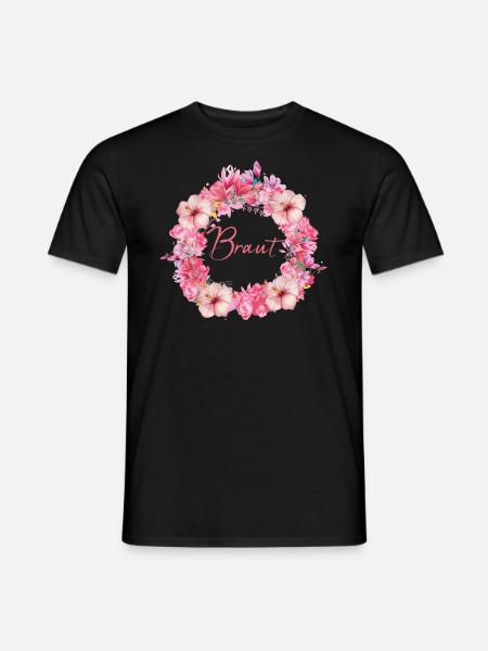 braut,blumen,blumenkranz,floral,magnolien - Männer T-Shirt - Schwarz