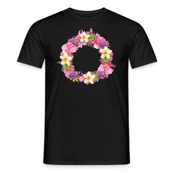 leer,blumen,blumenkranz,floral,illustration - Männer T-Shirt - Schwarz - Vorne - AI Model Male 178 light (178cm)