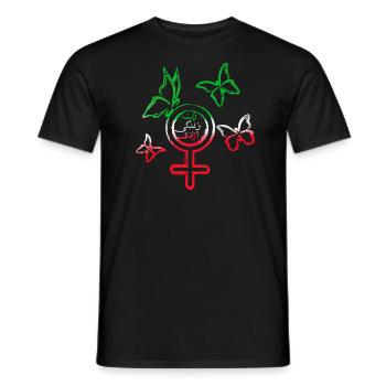 Woman Life Freedom, Butterflies,Iran,Flag - Men's T-Shirt - black - Front - AI Model Male 178 light (178cm)