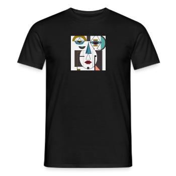 visage abstrait envieux, coloré - T-shirt homme - noir - Devant - AI Model Male 178 light (178cm)
