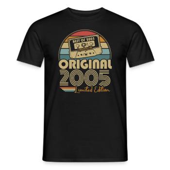 Original 2005 Vintage Cadeau d'anniversaire Rétro - T-shirt homme - noir - Devant - AI Model Male 178 light (178cm)