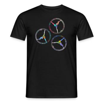 rhönrad,rad,tuniererin, sportlerin,bunt,graffiti - Männer T-Shirt - Schwarz - Vorne - AI Model Male 178 light (178cm)