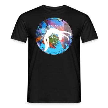 rhönrad,rad,tuniererin, sportlerin,bunt,graffiti - Männer T-Shirt - Schwarz - Vorne - AI Model Male 178 light (178cm)