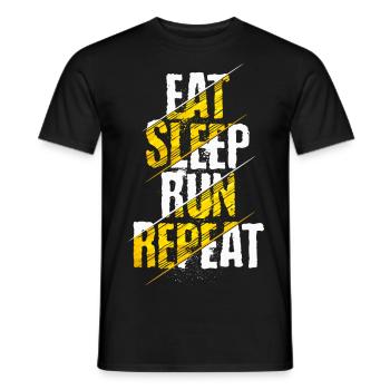 Eat Sleep Run Repeat Running Motivation Runner - Men's T-Shirt - black - Front - AI Model Male 178 light (178cm)