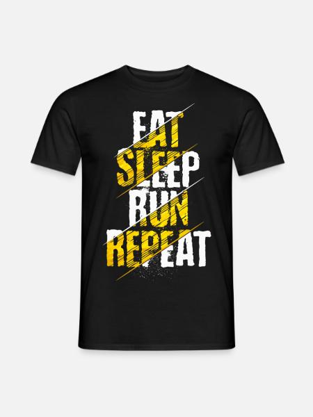 Eat Sleep Run Repeat Running Motivation Runner - T-shirt uomo - nero