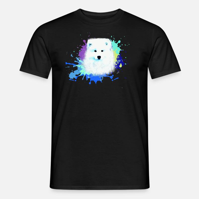 samojede, hund ,graffiti,malerei wolf,pastell,bunt - Männer T-Shirt - Schwarz