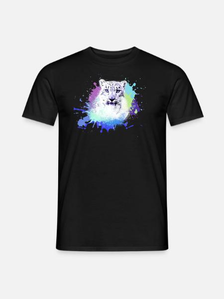 schneeleopard,katze,leopard, jaguar,bunt - Männer T-Shirt - Schwarz