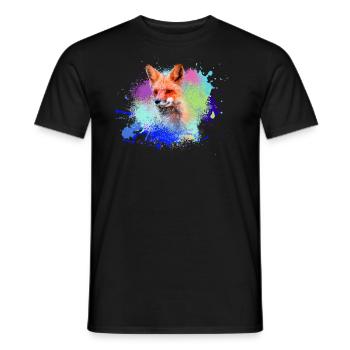 fufuchs ,Graffiti, Malerei,fuchs ,aquarell - Männer T-Shirt - Schwarz - Vorne - AI Model Male 178 light (178cm)