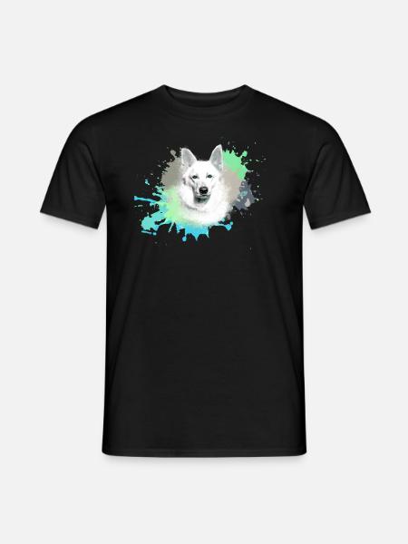weisser schäferhund ,hund ,weiß,hund ,husky,wolf - Männer T-Shirt - Schwarz