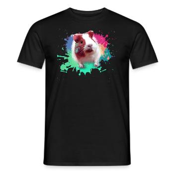 Cochons d’Inde, graffiti, peinture, coloré - T-shirt homme - noir - Devant - AI Model Male 178 light (178cm)