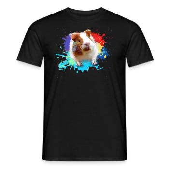 Cochons d’Inde, graffiti, peinture, coloré - T-shirt homme - noir - Devant - AI Model Male 178 light (178cm)