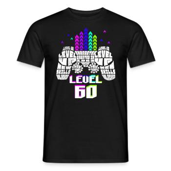 Geek Level 60 Geburtstag Gamer 60 Jahre alt - Männer T-Shirt - Schwarz - Vorne - AI Model Male 178 light (178cm)