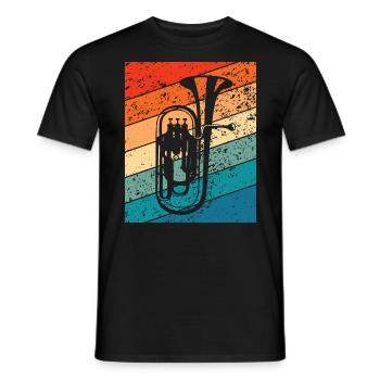 Euphonium Corn Orchestra Musiciens Instrument à vent - T-shirt homme - noir - Devant - AI Model Male 178 light (178cm)