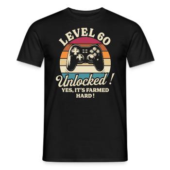 Spieler Level 60 Jubiläum Gamer 60 Jahre - Männer T-Shirt - Schwarz - Vorne - AI Model Male 178 light (178cm)