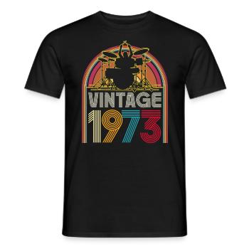 Jahrgang 1973 Musiker Schlagzeuger 50 Jahre Jubiläum - Männer T-Shirt - Schwarz - Vorne - AI Model Male 178 light (178cm)