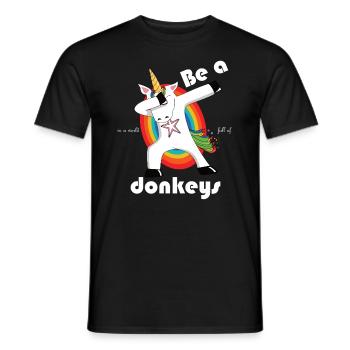 Be a unicorn in a world full of donkeys - dabbend - Men's T-Shirt - black - Front - AI Model Male 178 light (178cm)