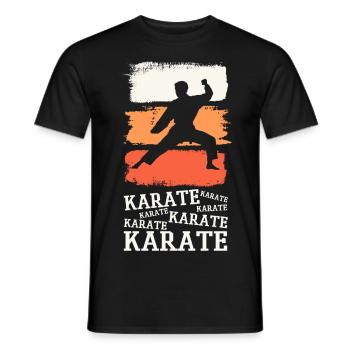 Karaté, Karatéka, arts martiaux, Combats, Sports - T-shirt homme - noir - Devant - AI Model Male 178 light (178cm)