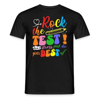 Phrase Motivation Examen Étudiant Enseignant - T-shirt homme - noir - Devant - AI Model Male 178 light (178cm)