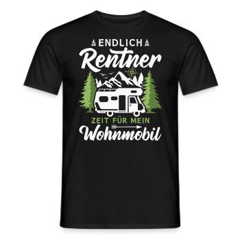 Endlich Rentner Zeit für mein Wohnmobil Camping - Männer T-Shirt - Schwarz - Vorne - AI Model Male 178 light (178cm)