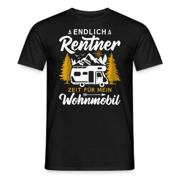 Endlich Rentner Zeit für mein Wohnmobil Camping - Männer T-Shirt - Schwarz - Vorne - AI Model Male 178 light (178cm)