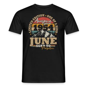 Juin 1954 Vintage Cadeau D’anniversaire 69 ans - T-shirt homme - noir - Devant - AI Model Male 178 light (178cm)