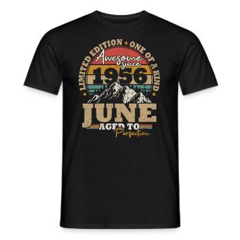 June 1956 Vintage Birthday Gift 67 Years - Men's T-Shirt - black - Front - AI Model Male 178 light (178cm)