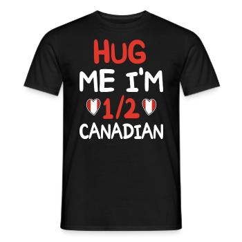 Humour Canadien Je Suis À Moitié Canadien - T-shirt homme - noir - Devant - AI Model Male 178 light (178cm)