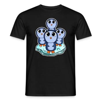 Pingouins - T-shirt homme - noir - Devant - AI Model Male 178 light (178cm)