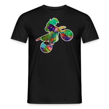 motorrad, motorcycle, biker, graffiti, malerei - Männer T-Shirt - Schwarz - Vorne - AI Model Male 178 light (178cm)