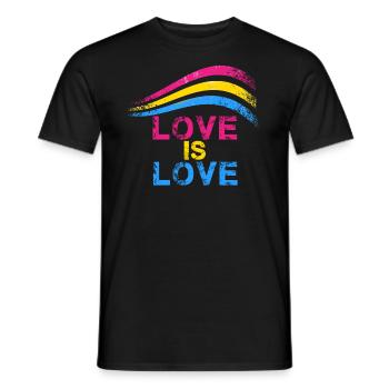 l’amour est l’amour, hibou, LGBT, arc-en-ciel, pansexuel - T-shirt homme - noir - Devant - AI Model Male 178 light (178cm)