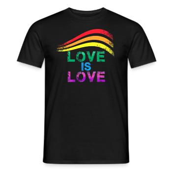 l’amour est l’amour,LGBT,Arc-en-ciel,Typo, Graffiti, Amour, - T-shirt homme - noir - Devant - AI Model Male 178 light (178cm)