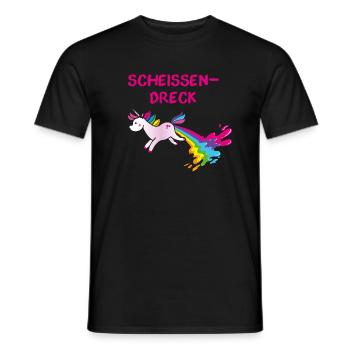 kotzendes einhorn,einhorn,scheissendreck,scheisse - Männer T-Shirt - Schwarz - Vorne - AI Model Male 178 light (178cm)