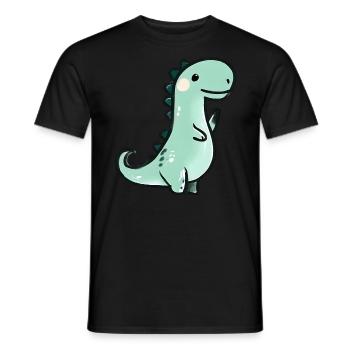 Cute crayon dinosaur - Men's T-Shirt - black - Front - AI Model Male 178 light (178cm)