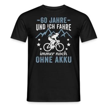 Radfahrer 60. Geburtstag Fahrrad ohne Akku - Männer T-Shirt - Schwarz - Vorne - AI Model Male 178 light (178cm)