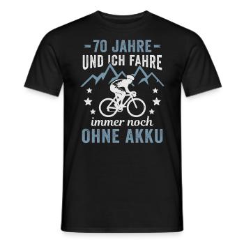 Radfahrer 70. Geburtstag Fahrrad ohne Akku - Männer T-Shirt - Schwarz - Vorne - AI Model Male 178 light (178cm)