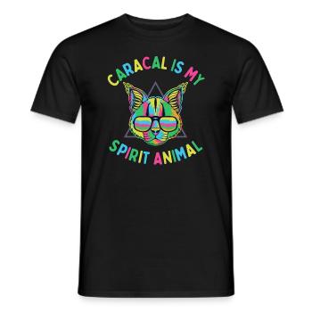 Caracal is My Spirit Animal - Men's T-Shirt - black - Front - AI Model Male 178 light (178cm)