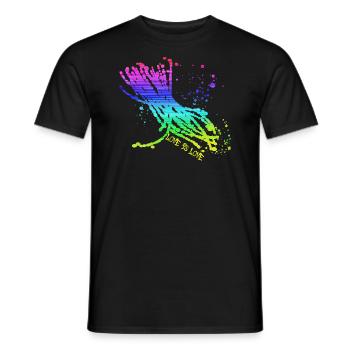 Love Is Love ,LGBT,Colorful,Rainbow - Men's T-Shirt - black - Front - AI Model Male 178 light (178cm)