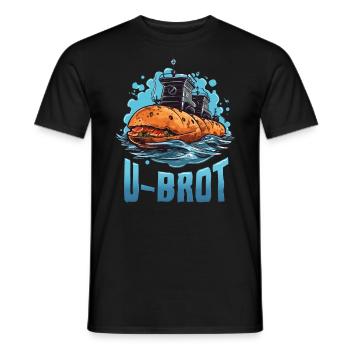 U-Boot, Boot, Brot, Witz, Wortwitz U-Brot - Männer T-Shirt - Schwarz - Vorne - AI Model Male 178 light (178cm)