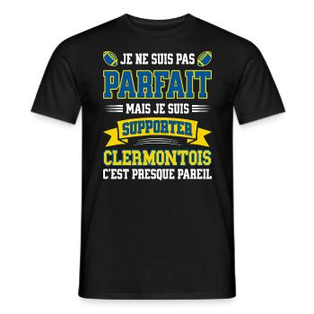 Clermontois Clermont-Ferrand Rugby Humour - T-shirt homme - noir - Devant - AI Model Male 178 light (178cm)
