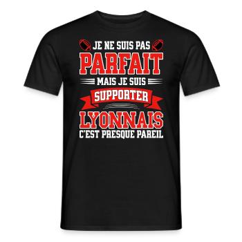 Homme Lyonnais Lyon Rugbyman Rugby Humour - T-shirt homme - noir - Devant - AI Model Male 178 light (178cm)
