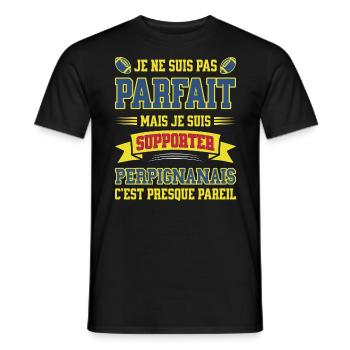 Perpignanais Perpignan Rugbyman Rugby Humour - T-shirt homme - noir - Devant - AI Model Male 178 light (178cm)