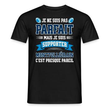Montpelliérain Montpellier Rugbyman Rugby Humour - T-shirt homme - noir - Devant - AI Model Male 178 light (178cm)