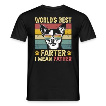 Vintage Dog Humorous Daddy Dog Chihuahua - Men's T-Shirt - black - Front - AI Model Male 178 light (178cm)