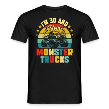 Monster Truck Voiture 30 Ans Anniversaire - T-shirt homme - noir - Devant - AI Model Male 178 light (178cm)