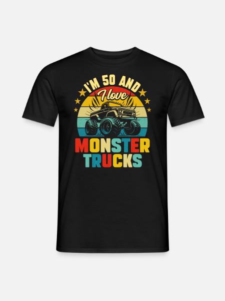 Monster Truck Voiture 50 Ans Anniversaire - T-shirt homme - noir