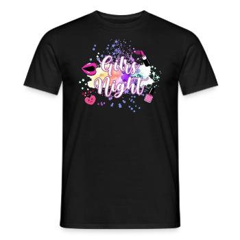 Girls Night,Star,Pink,Pink,Girly,Colorful,Watercolor - Men's T-Shirt - black - Front - AI Model Male 178 light (178cm)