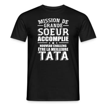 Mission De Grande Soeur Accomplie Nouveau Challeng - T-shirt homme - noir - Devant - AI Model Male 178 light (178cm)